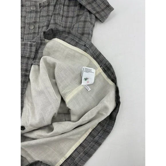 American Eagle Women's Gray Plaid Sleeveless Snap Front Dress Size Small - Picture 7 of 15